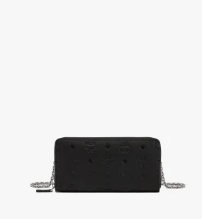 Aren Chain Zip Around Wallet In Embossed Monogram Leather