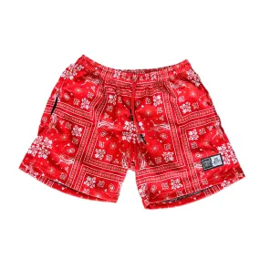 808ALLDAY Red Bandana Mesh Shorts