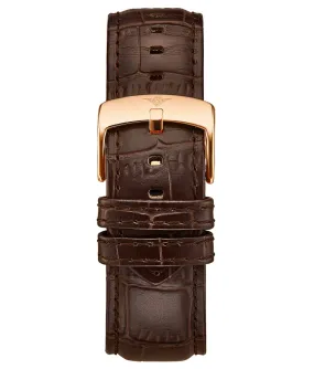 Alligator Embossed Brown Leather 24mm Strap