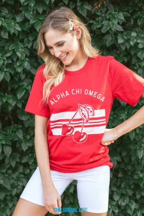 Alpha Chi Omega Vintage Cherry Tee