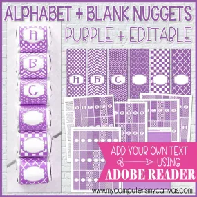 Alphabet   BLANK Nugget Wrappers {Purple} PRINTABLE