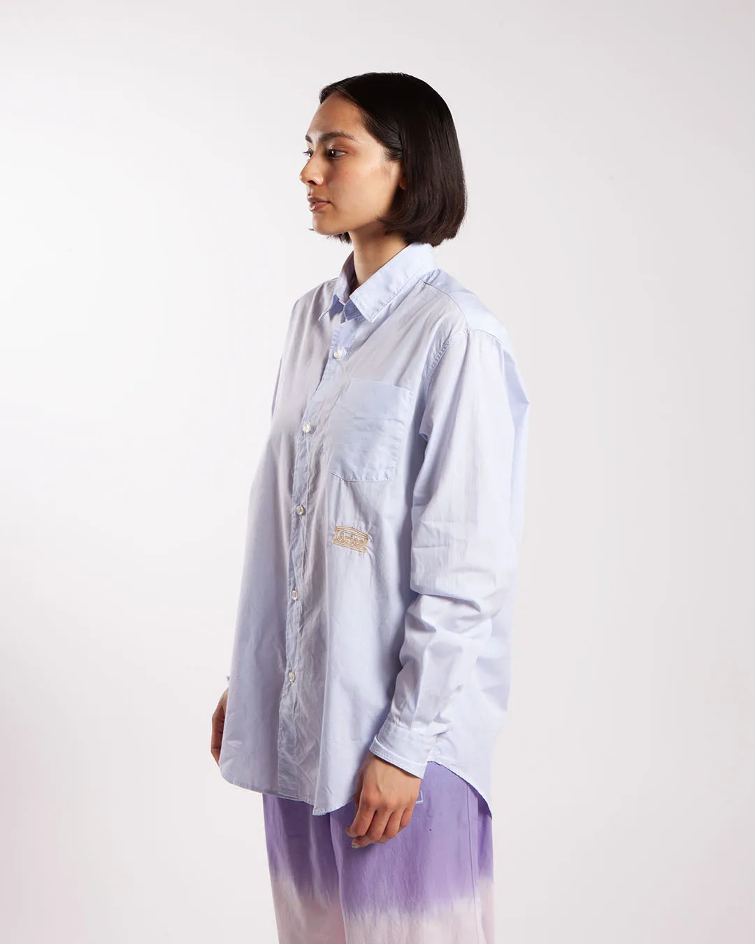 Aries Striped Poplin Shirt Blue