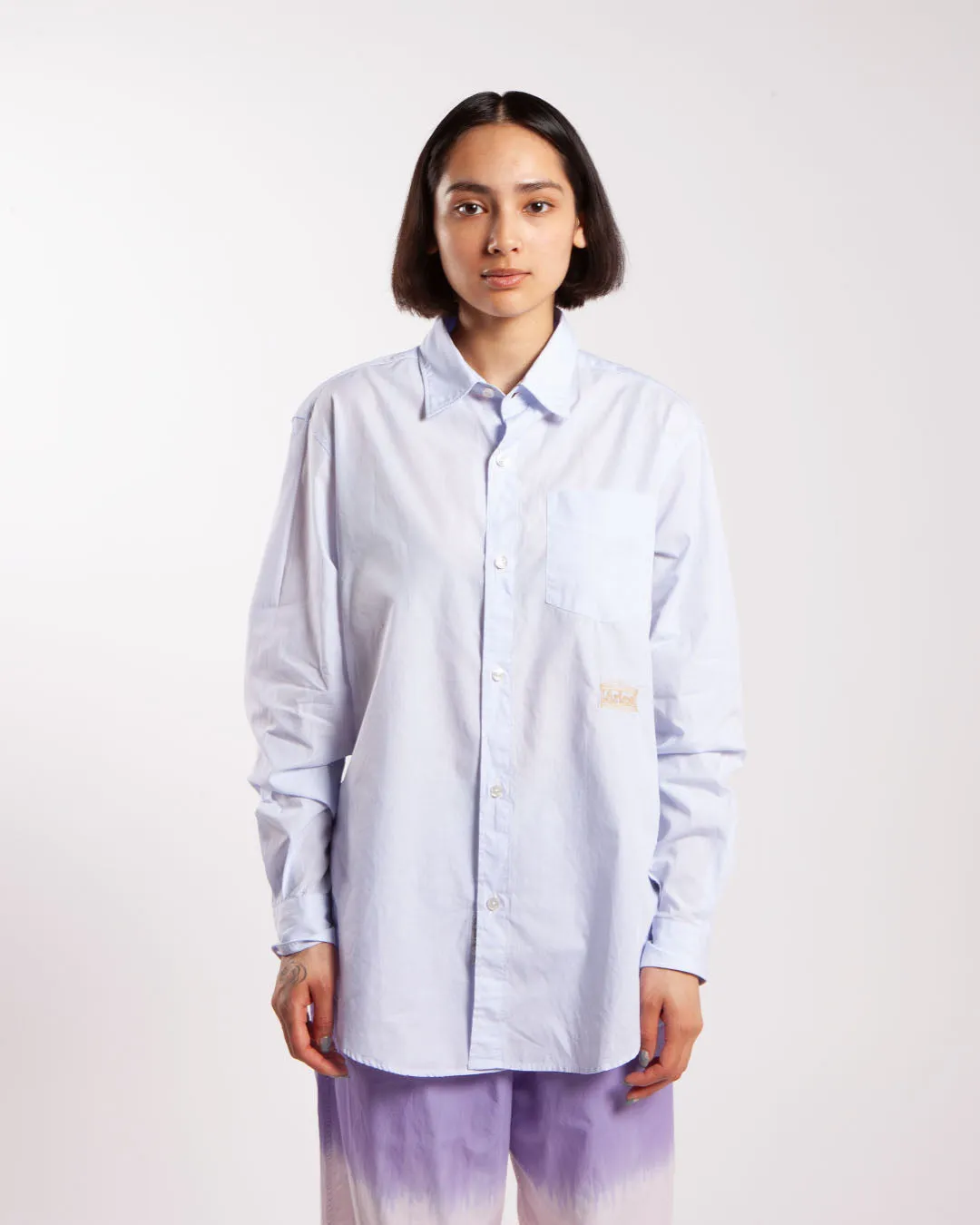 Aries Striped Poplin Shirt Blue