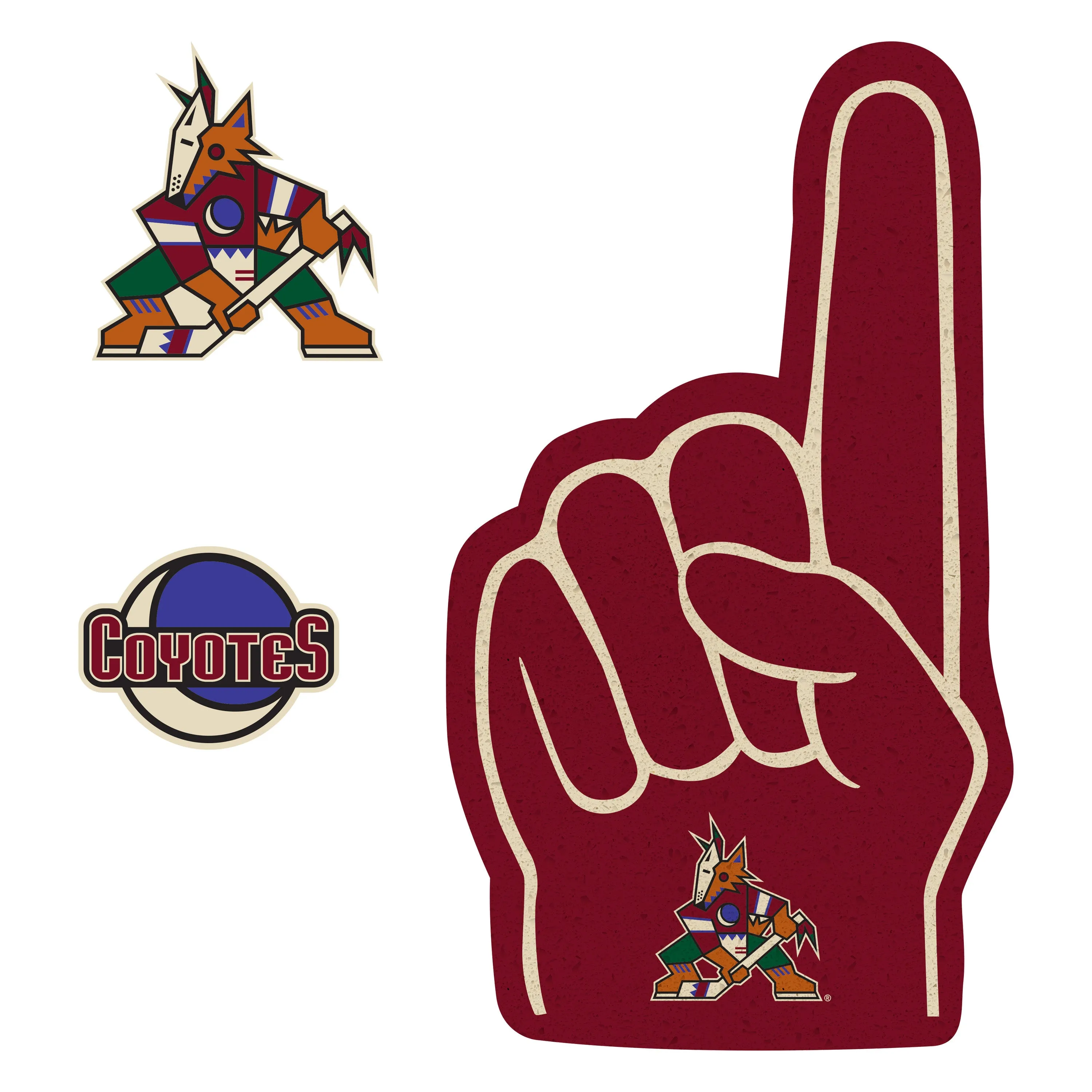 Arizona Coyotes:    Foam Finger        - Officially Licensed NHL Removable     Adhesive Decal