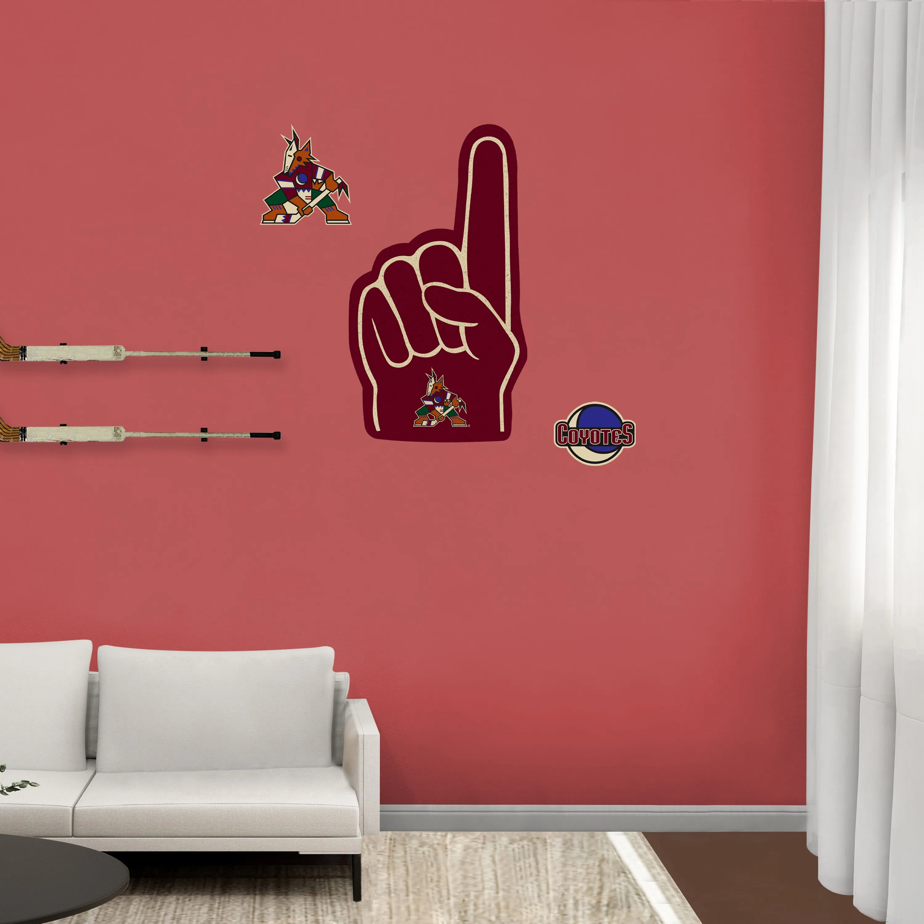 Arizona Coyotes:    Foam Finger        - Officially Licensed NHL Removable     Adhesive Decal