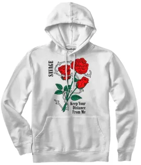 BARBED WIRE ROSE VERBAGE HOODIE