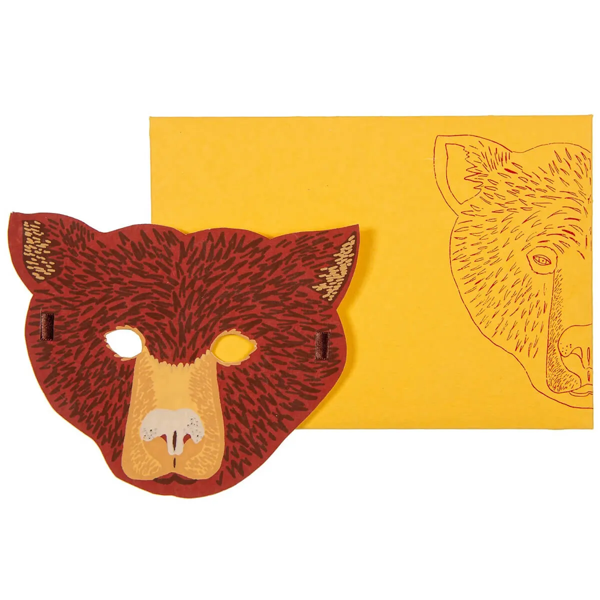 Bear Mask Greetings Card by East End Press