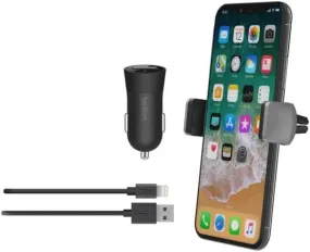 Belkin Travel Kit with Vent Holder/USB Car Charger/Cable - F5Z0626dsAPL