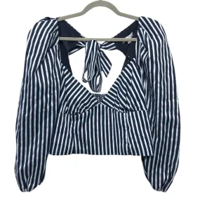 Blouse Long Sleeve By Gianni Bini In Striped Pattern, Size: 10