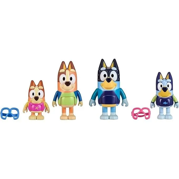 Bluey Family Beach Day Mini Figure 4-Pack