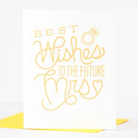 bridal shower card, best wishes to the future missus card for bridal shower