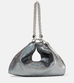 CALLIE metallic disco suede bag