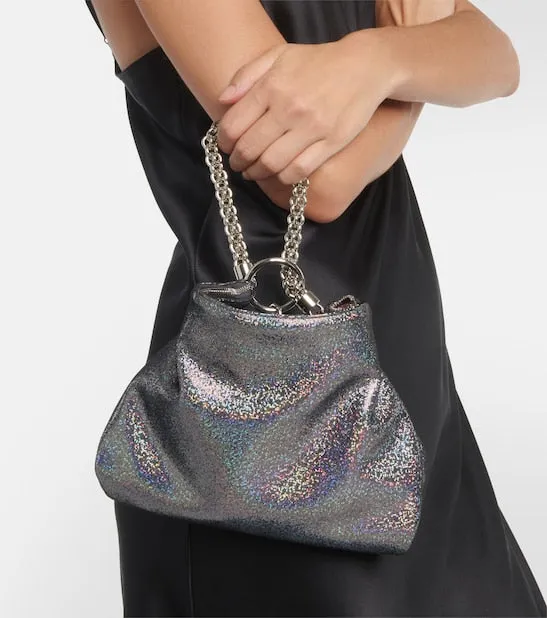 CALLIE metallic disco suede bag