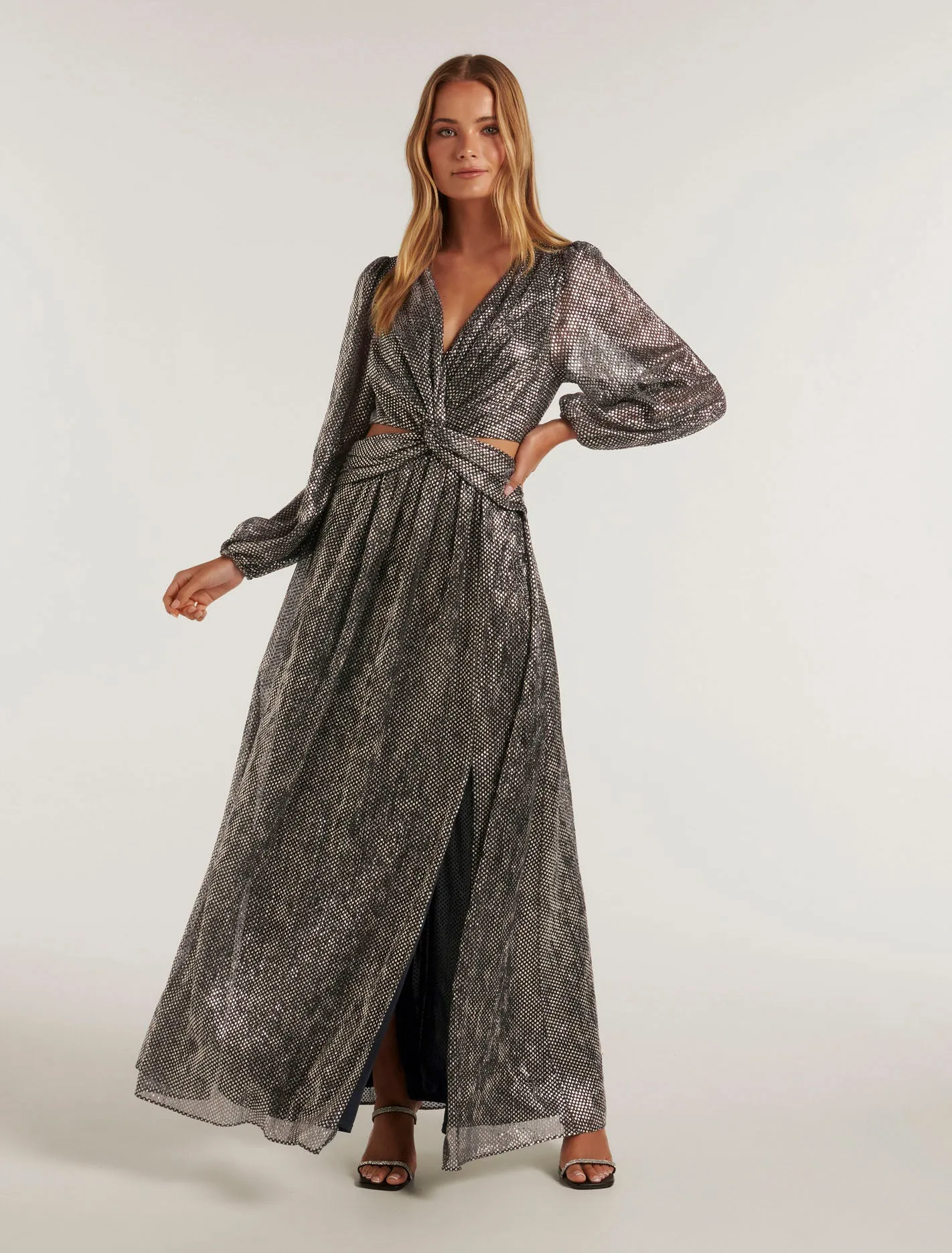 Cassandra Cut Out Metallic Dress