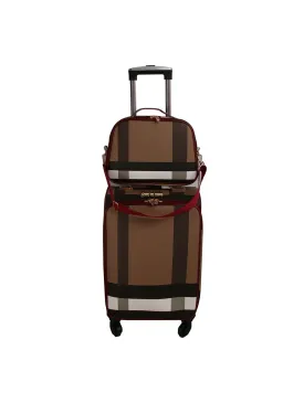 Classic checkered pattern luggage travel bag and duffel bag set