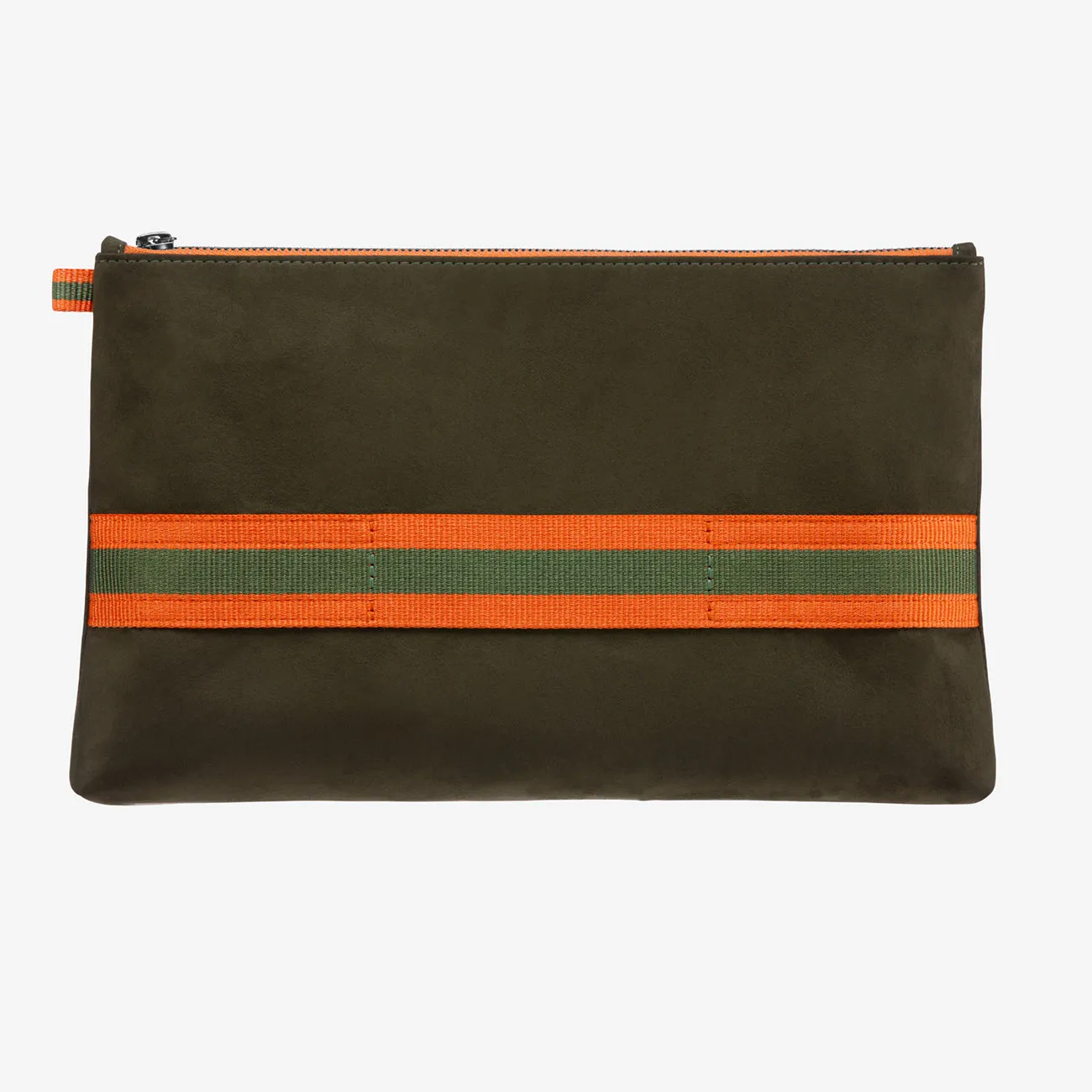 Clutch "Army Green" with silver print