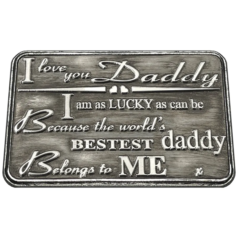 Dad Daddy Sentimental Metal Wallet or Purse Keepsake Card Gift - Cute Gift Set From Daughter Son For Men