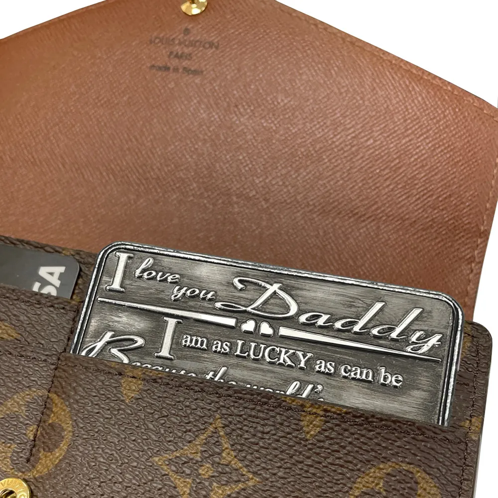 Dad Daddy Sentimental Metal Wallet or Purse Keepsake Card Gift - Cute Gift Set From Daughter Son For Men