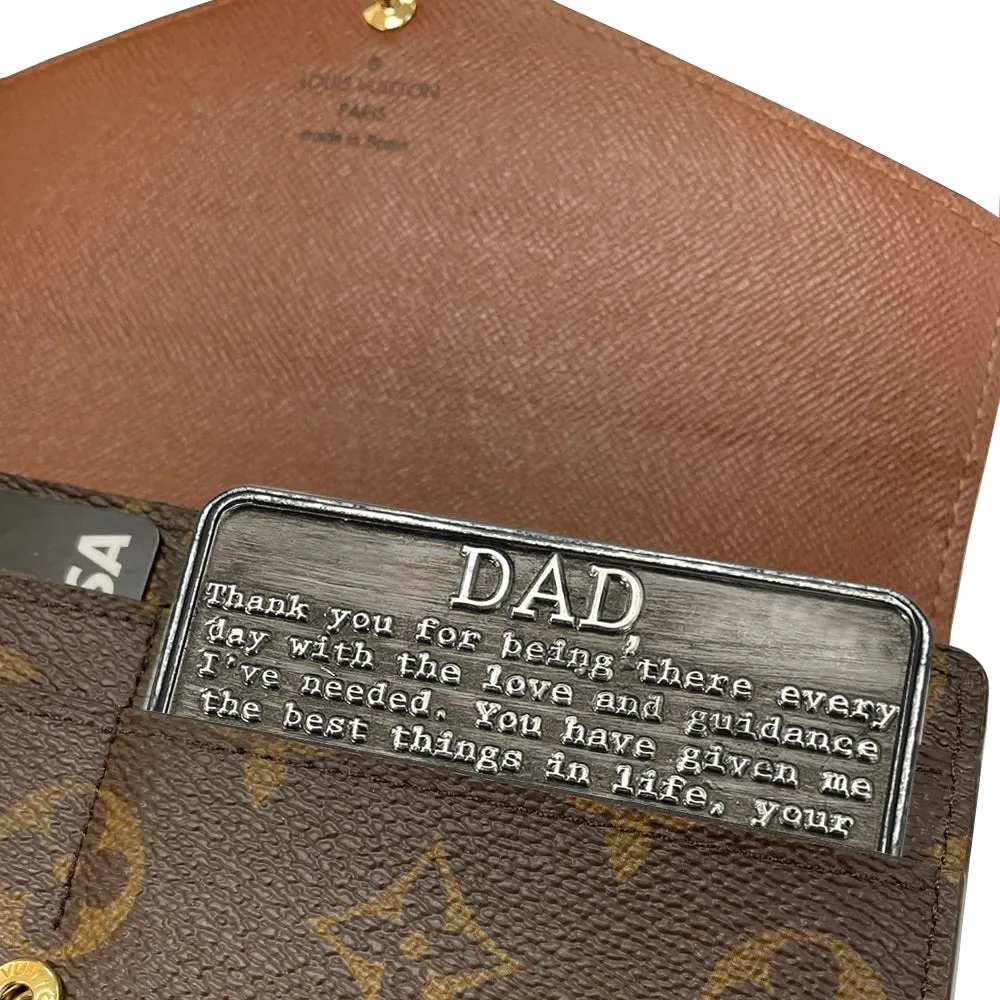 Dad Sentimental Metal Wallet or Purse Keepsake Card Gift - Cute Gift Set From Daughter Son For Men