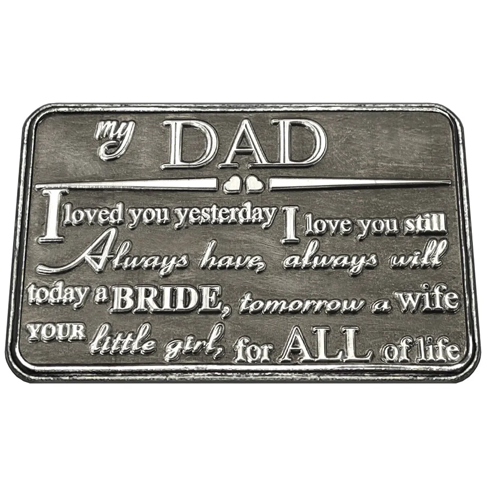 Dad Sentimental Metal Wallet or Purse Keepsake Card Gift - Gift Set From Son Daughter Step-Son Step-Daughter for Men