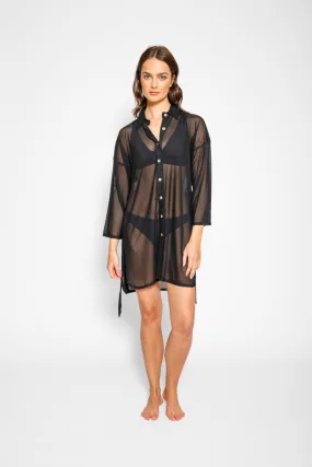 Escape Mesh Cover Up Shirt Dress