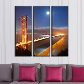 Golden Gate Bridge Under Moonlight