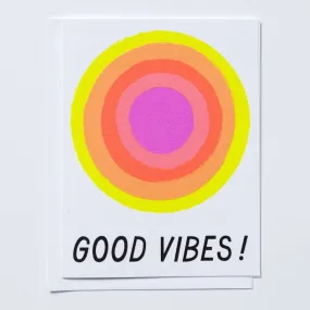 Good Vibes Glowing Neon Sunshine Card