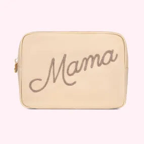 Hand Embroidered Mama Large Pouch