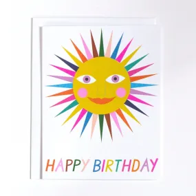 Happy Birthday Rainbow Sun Card