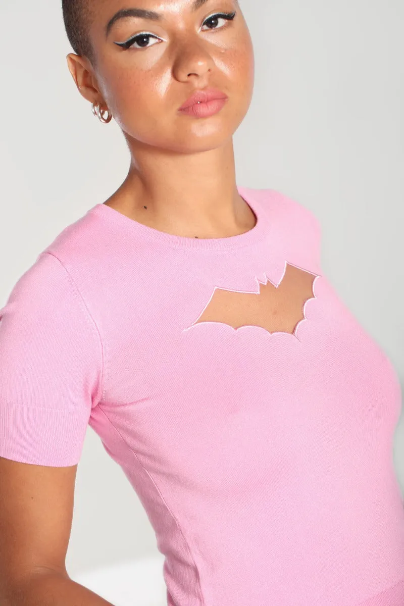 Hell Bunny Bat Top in Pink