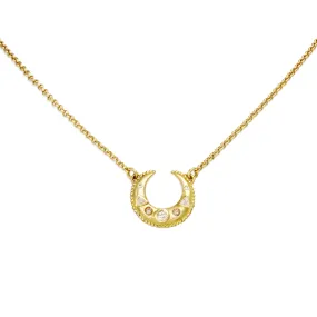 Large Luna Gold & Diamond Necklace