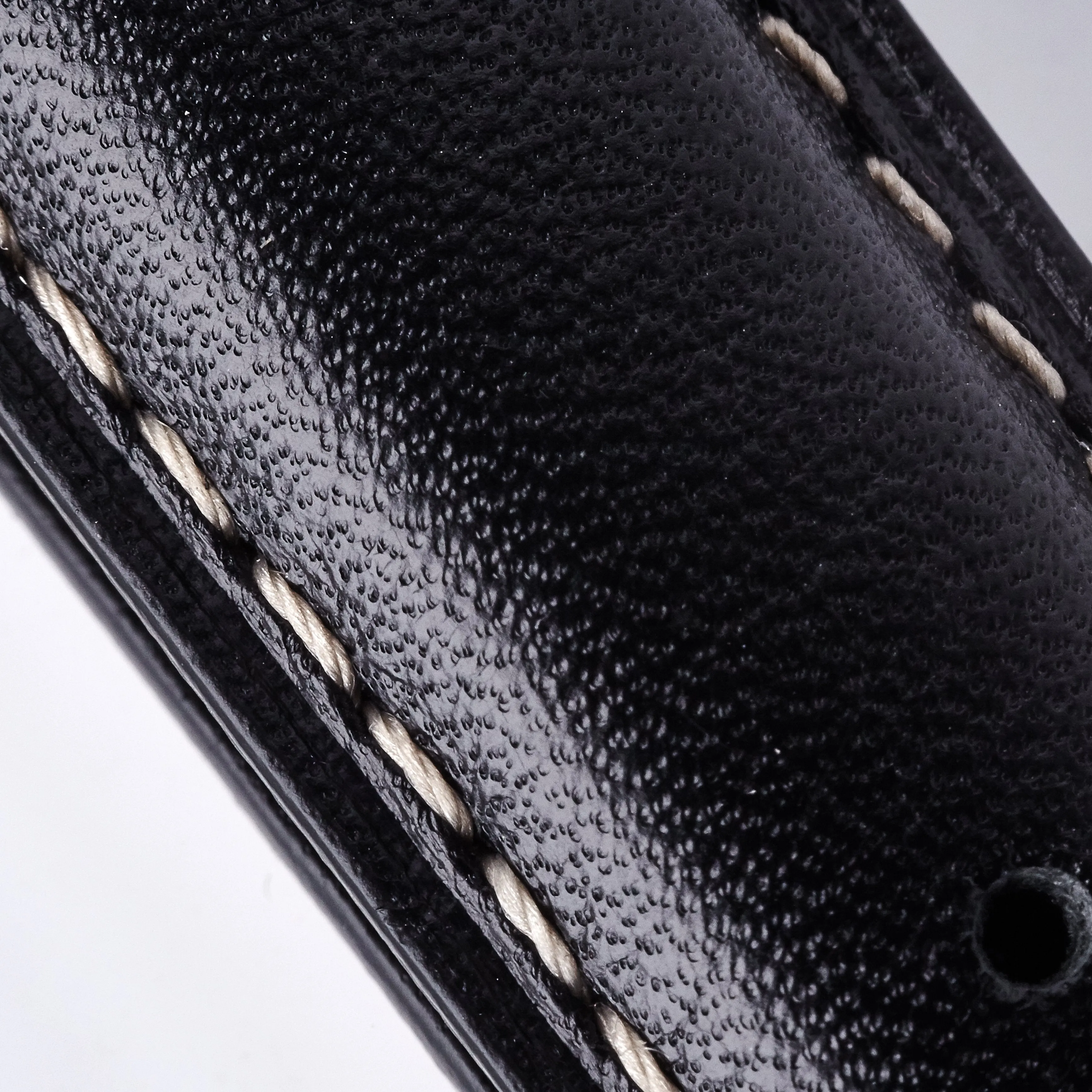 Leather Strap - Black/White