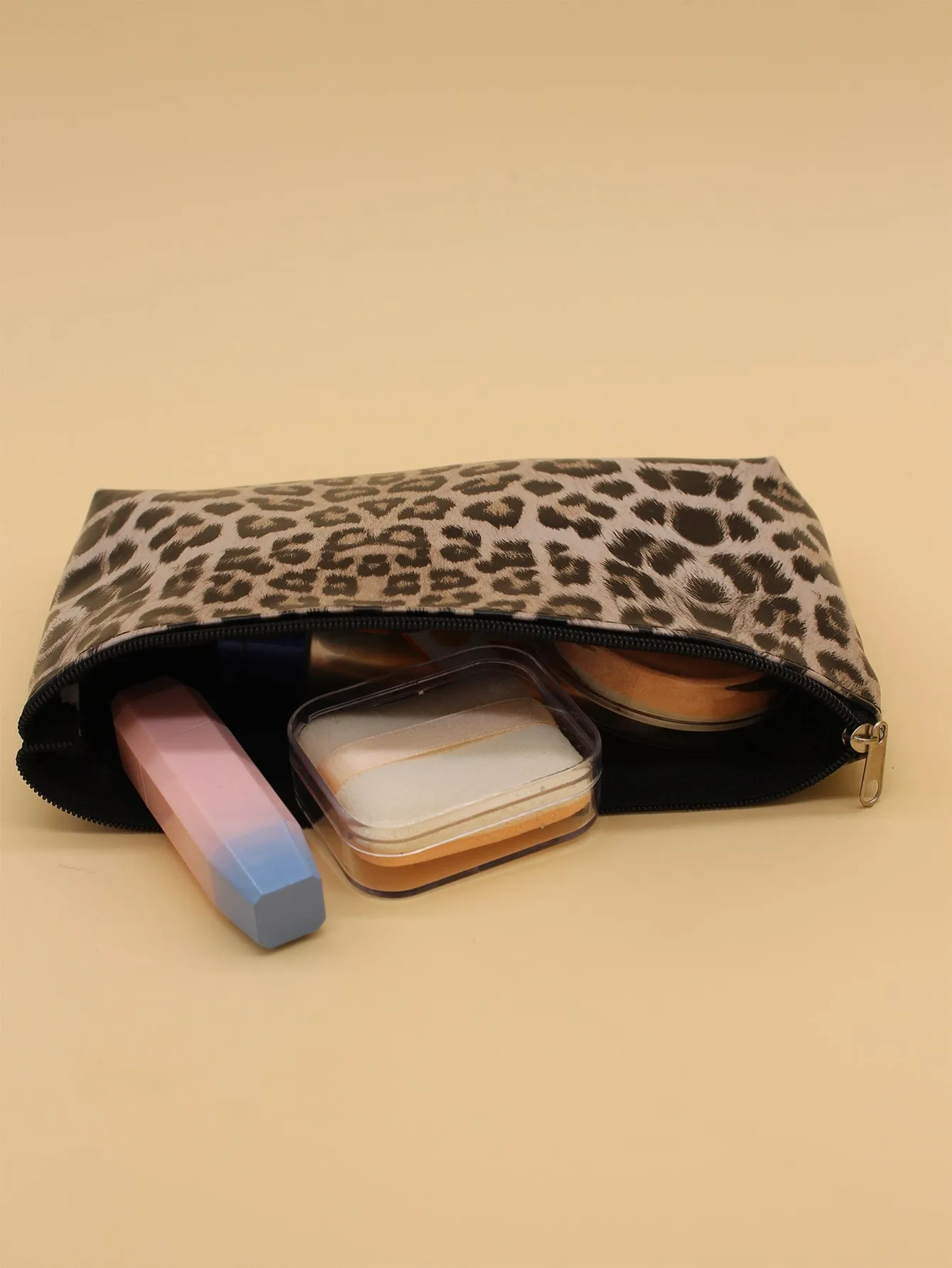 Leopard Envelope Makeup Bag Cosmetic Organizer Toiletries Bag Makeup Organizer