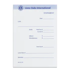 LIONS CLUB STATEMENTS