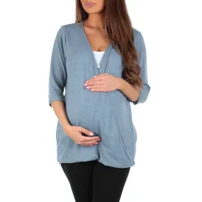 Mother Bee Maternity Criss Cross Maternity and Nursing Wrap Tunic