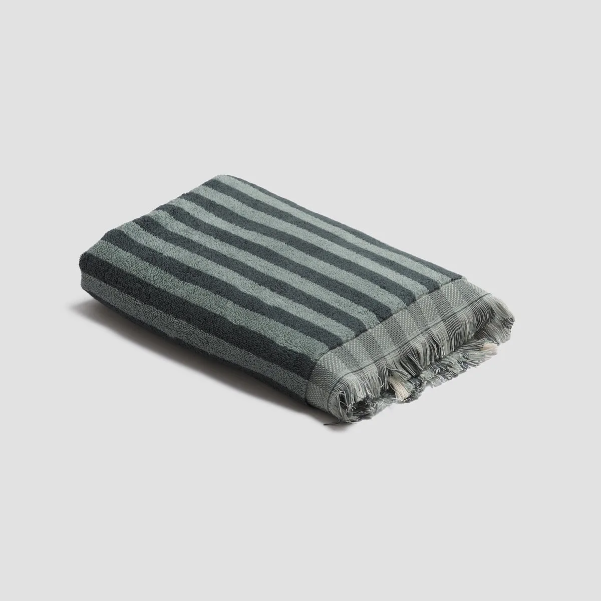 Pine Green Pembroke Stripe Cotton Bath Towel