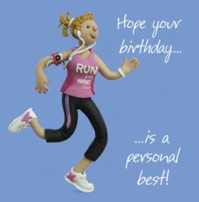 "Hope Your Birthday is a Personal Best..." Birthday Greeting Card from Holy Mackerel