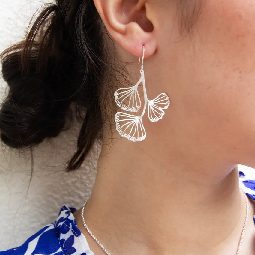 RAS Ginkgo Biloba 3 leaf Earrings