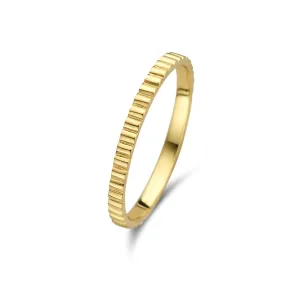 Rivoli L'Abbaye 14 karat gold ring ribbed