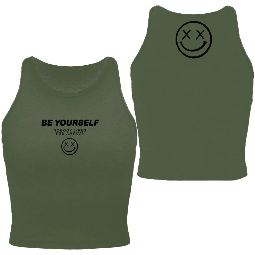 Salty Savage Ladies "Be Yourself” High Neck Cropped Tank | Micro