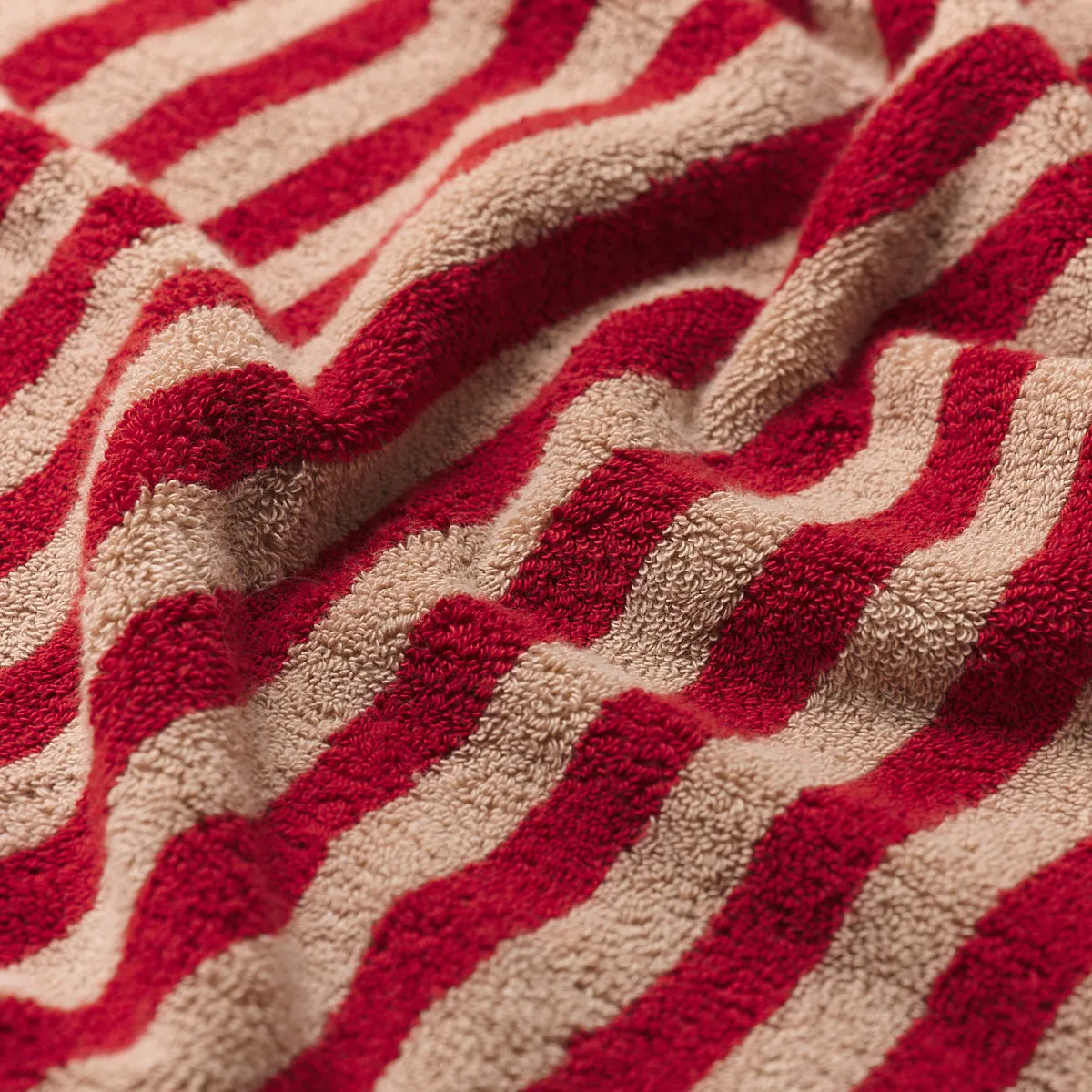 Sandstone Red Pembroke Stripe Cotton Bath Sheet