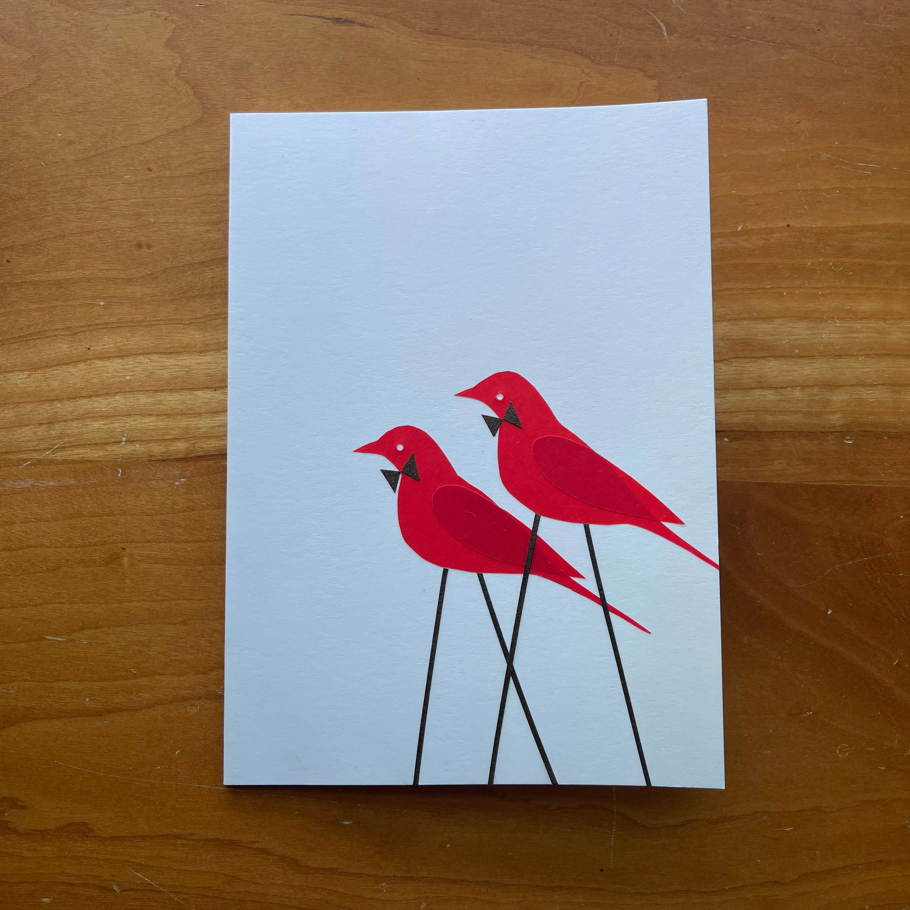 Wedding Birds / handmade, cut-paper greeting card