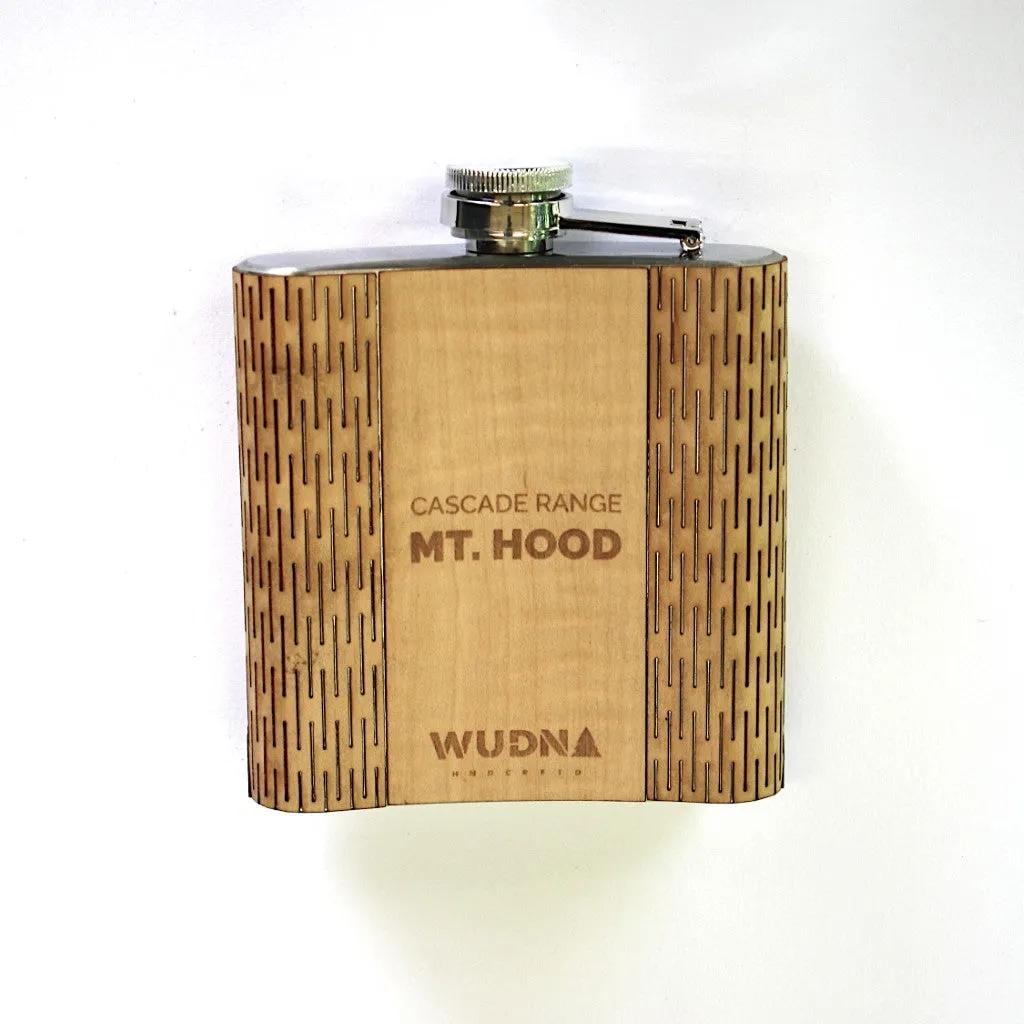 Wooden Hip Flask - Cascade Range (Mt. Hood)